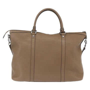 GUCCI Tote Bag Leather 2way Brown Silver 339550 Auth 163953 - 0