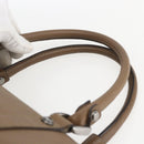 GUCCI Tote Bag Leather 2way Brown Silver 339550 Auth 163953-14