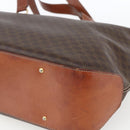 CELINE Macadam Canvas Tote Bag PVC Leather Brown Gold Auth 163954-10
