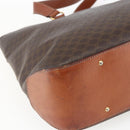 CELINE Macadam Canvas Tote Bag PVC Leather Brown Gold Auth 163954-13