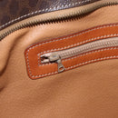 CELINE Macadam Canvas Tote Bag PVC Leather Brown Gold Auth 163954-16