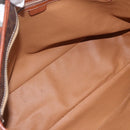 CELINE Macadam Canvas Tote Bag PVC Leather Brown Gold Auth 163954-17