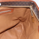 CELINE Macadam Canvas Tote Bag PVC Leather Brown Gold Auth 163954-18