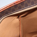 CELINE Macadam Canvas Tote Bag PVC Leather Brown Gold Auth 163954-22
