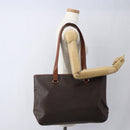 CELINE Macadam Canvas Tote Bag PVC Leather Brown Gold Auth 163954-24