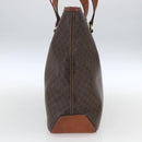 CELINE Macadam Canvas Tote Bag PVC Leather Brown Gold Auth 163954-5