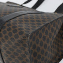 CELINE Macadam Canvas Tote Bag PVC Leather Black Gold Auth 163955-9