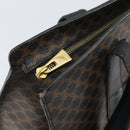 CELINE Macadam Canvas Tote Bag PVC Leather Black Gold Auth 163955-10