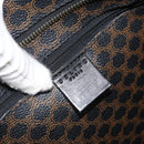 CELINE Macadam Canvas Tote Bag PVC Leather Black Gold Auth 163955-18