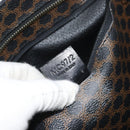 CELINE Macadam Canvas Tote Bag PVC Leather Black Gold Auth 163955-12
