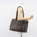 CELINE Macadam Canvas Tote Bag PVC Leather Black Gold Auth 163955-23