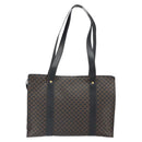 CELINE Macadam Canvas Tote Bag PVC Leather Black Gold Auth 163955-2
