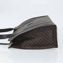 CELINE Macadam Canvas Tote Bag PVC Leather Black Gold Auth 163955-4