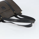 CELINE Macadam Canvas Tote Bag PVC Leather Black Gold Auth 163955-7