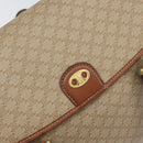 CELINE Macadam Canvas Shoulder Bag PVC Beige Gold Auth 163956-17