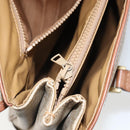 CELINE Macadam Canvas Shoulder Bag PVC Beige Gold Auth 163956-24