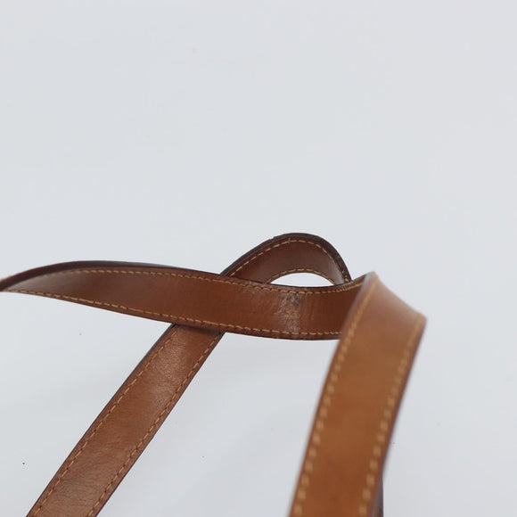 CELINE Macadam Canvas Shoulder Bag PVC Beige Gold Auth 163956