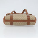 CELINE Macadam Canvas Shoulder Bag PVC Beige Gold Auth 163956-5