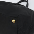 PRADA Hand Bag Nylon Black Gold Auth 163957-9