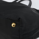PRADA Hand Bag Nylon Black Gold Auth 163957-15