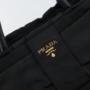 PRADA Hand Bag Nylon Black Gold Auth 163957-17