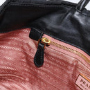 PRADA Hand Bag Nylon Black Gold Auth 163957-20