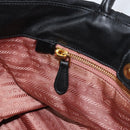 PRADA Hand Bag Nylon Black Gold Auth 163957-22