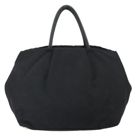 PRADA Hand Bag Nylon Black Gold Auth 163957 - 0