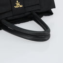 PRADA Hand Bag Nylon Black Gold Auth 163957-7