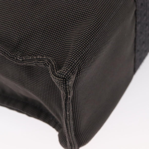 HERMES Her Line MM Hand Bag Canvas Gray Silver Auth 163958