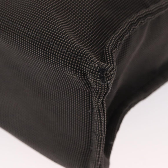 HERMES Her Line MM Hand Bag Canvas Gray Silver Auth 163958