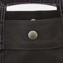 HERMES Her Line MM Hand Bag Canvas Gray Silver Auth 163958-14