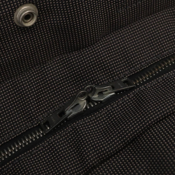 HERMES Her Line MM Hand Bag Canvas Gray Silver Auth 163958