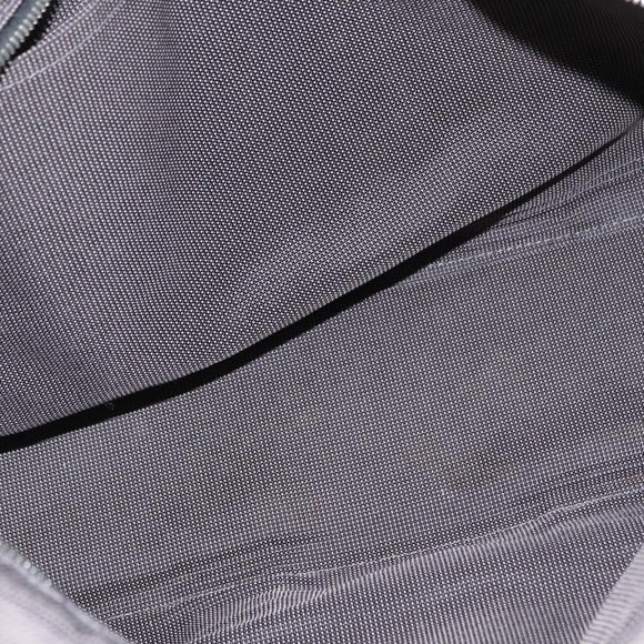 HERMES Her Line MM Hand Bag Canvas Gray Silver Auth 163958