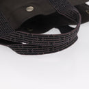 HERMES Her Line MM Hand Bag Canvas Gray Silver Auth 163958-7