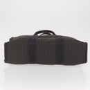 HERMES Her Line MM Hand Bag Canvas Gray Silver Auth 163958-9