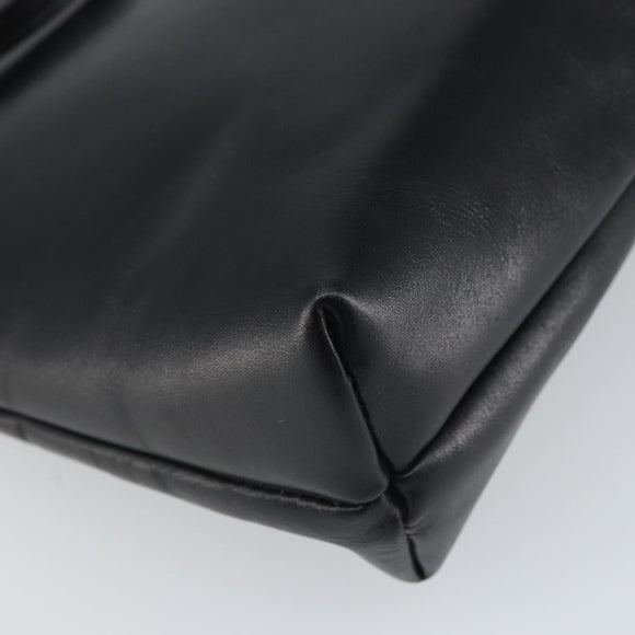 Salvatore Ferragamo Shoulder Bag Leather Black Gold Auth 163963