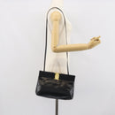 Salvatore Ferragamo Shoulder Bag Leather Black Gold Auth 163963-20
