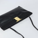 Salvatore Ferragamo Shoulder Bag Leather Black Gold Auth 163963-6