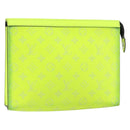LOUIS VUITTON Taiga Pochette Voyager MM Clutch Bag Jaune LV Auth 163964-1