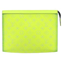 LOUIS VUITTON Taiga Pochette Voyager MM Clutch Bag Jaune LV Auth 163964-13