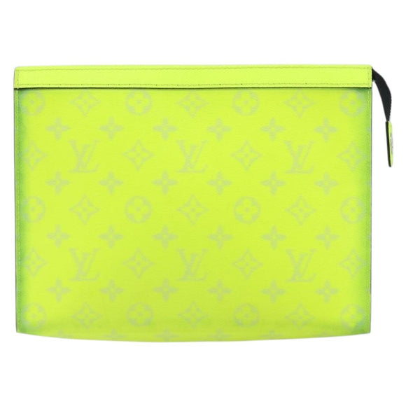 LOUIS VUITTON Taiga Pochette Voyager MM Clutch Bag Jaune LV Auth 163964