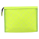 LOUIS VUITTON Taiga Pochette Voyager MM Clutch Bag Jaune LV Auth 163964-2