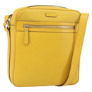 GUCCI Diamante Shoulder Bag Leather Yellow Gold 201448 Auth 163973-1