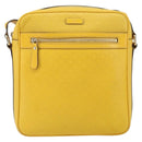 GUCCI Diamante Shoulder Bag Leather Yellow Gold 201448 Auth 163973-13