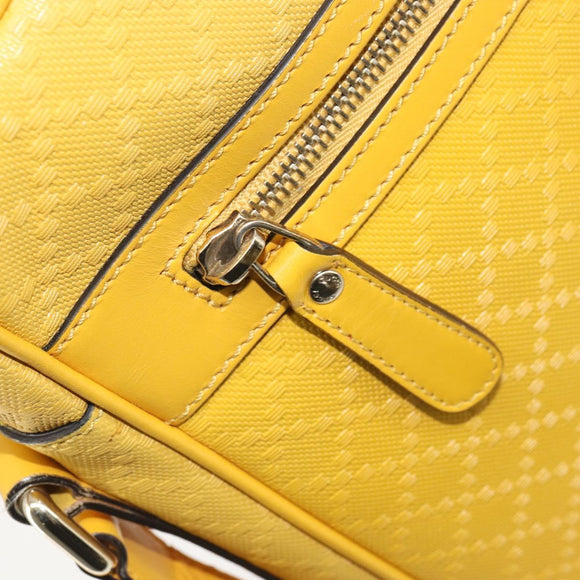 GUCCI Diamante Shoulder Bag Leather Yellow Gold 201448 Auth 163973