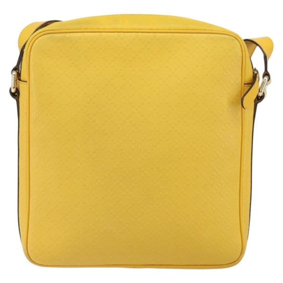 GUCCI Diamante Shoulder Bag Leather Yellow Gold 201448 Auth 163973