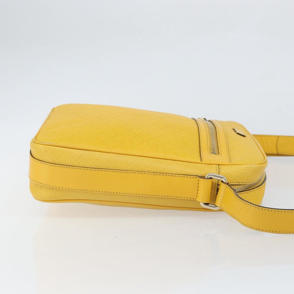 GUCCI Diamante Shoulder Bag Leather Yellow Gold 201448 Auth 163973