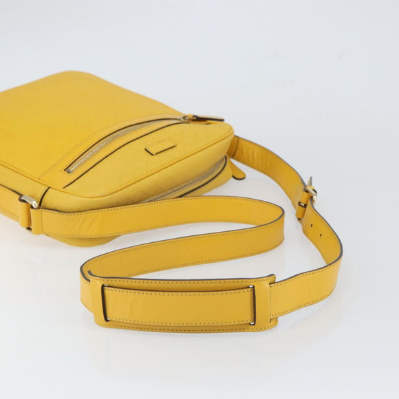 GUCCI Diamante Shoulder Bag Leather Yellow Gold 201448 Auth 163973