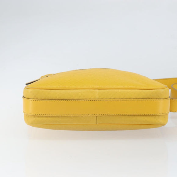 GUCCI Diamante Shoulder Bag Leather Yellow Gold 201448 Auth 163973